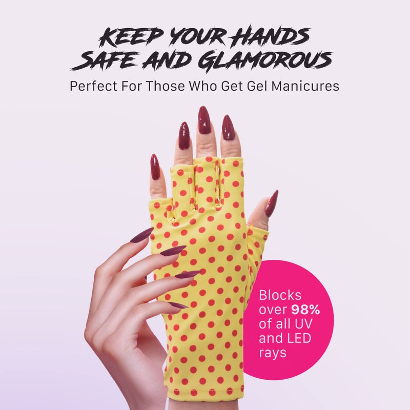 ManiGlovz - The Original UPF 50+ UV Light Protective Nail Gloves | Gel Manicure Gloves and Anti UV Fingerless Gloves for Women | Can be Used as Sun Protection Gloves for Driving | Hard Core Print - Image 5